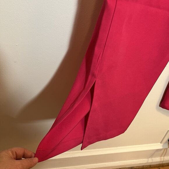 AmyLynn Alice High‎ Waist Straight Wide Leg Pant Trouser Size L Pink NEW W/Tags - Picture 6 of 9